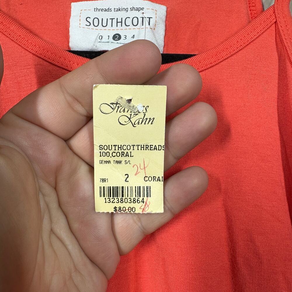 Southcott 2/Medium Gemma Tank Top Sleeveless Orange Coral Stretch - Picture 6 of 7